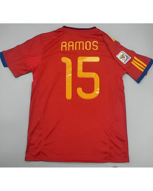 Spain Sergio Ramos 15 Retro Home Soccer Jersey World Cup 2010