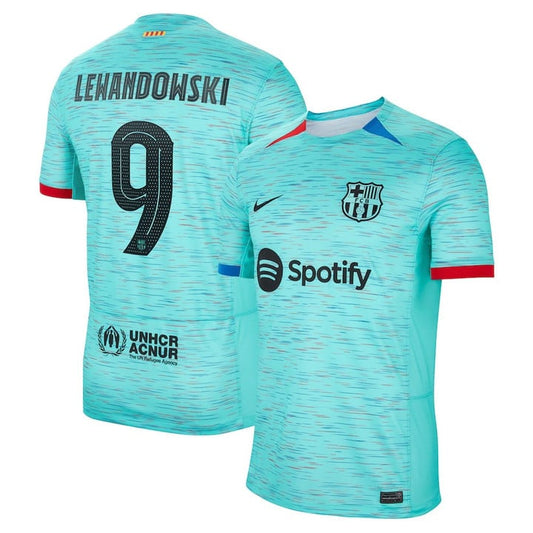 FC Barcelona Robert Lewandowski 9 Third Soccer Jersey 2023/24