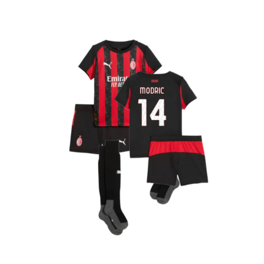 AC Milan Luka Modric 14 Kids Home Soccer Jersey 2025-2026