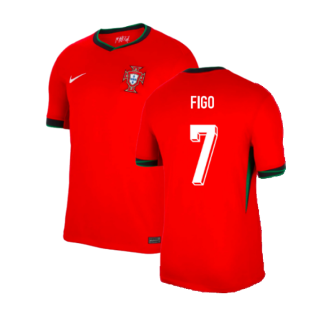 Portugal Luís Figo 7 Home Soccer Jersey Euro 2024
