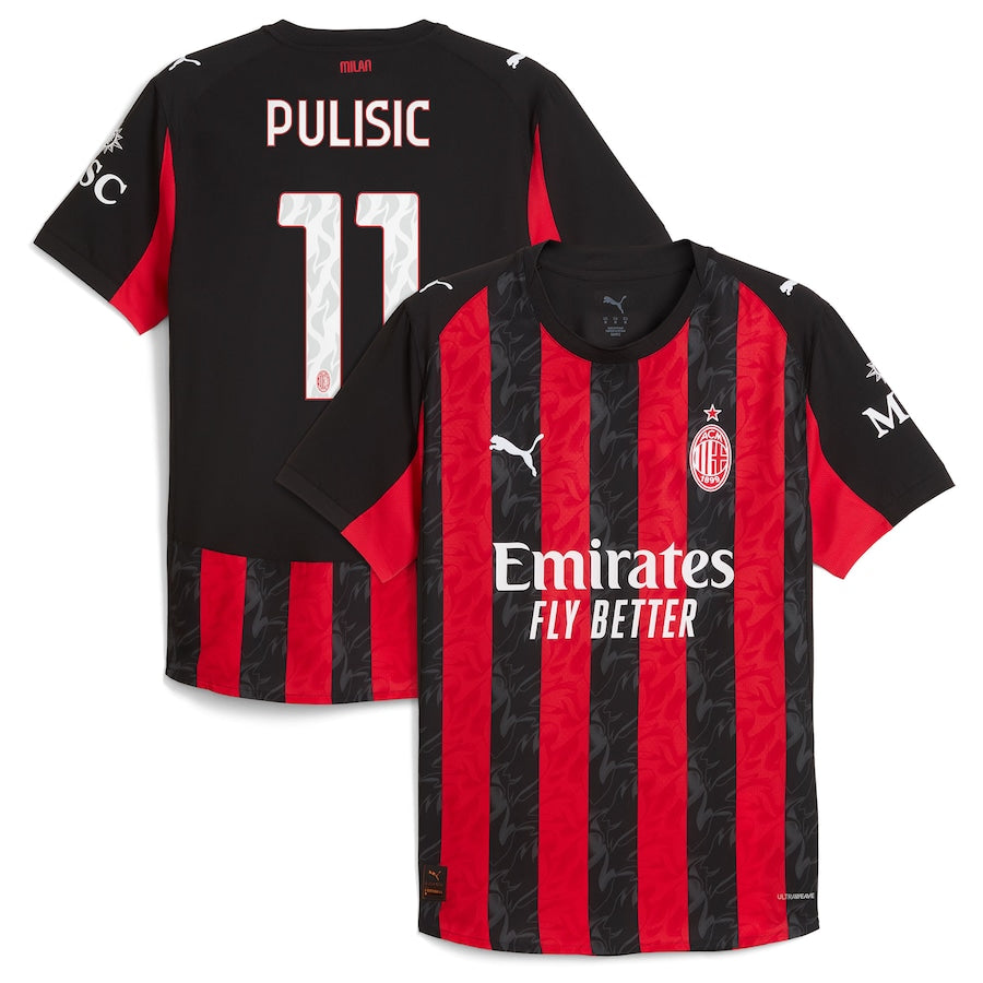 AC Milan Christian Pulisic 11 Home Soccer Jersey 2025-2026