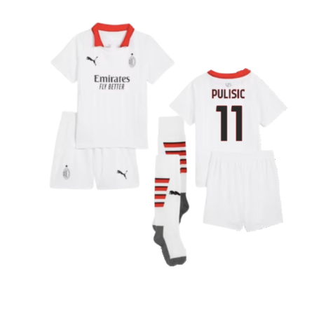 AC Milan Christian Pulisic 11 Kids Away Soccer Jersey 2024/25