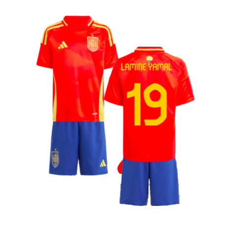 Spain Lamine Yamal 19 Kids Home Soccer Jersey Euro 2024