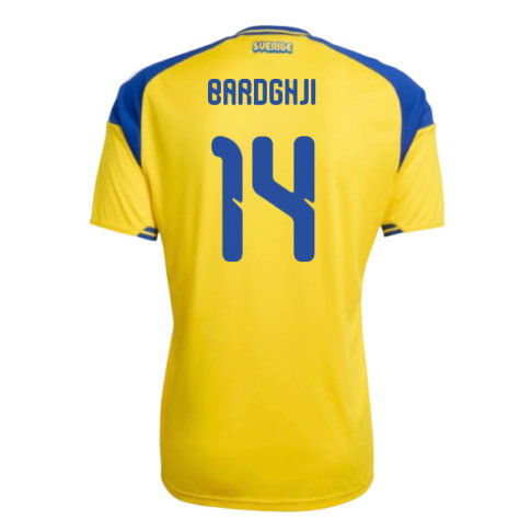 Sweden Roony Bardghji 14 Home Soccer Jersey World Cup 2026