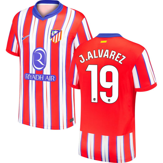 Atletico Madrid Julián Alvarez 19 Home Soccer Jersey 2024/25