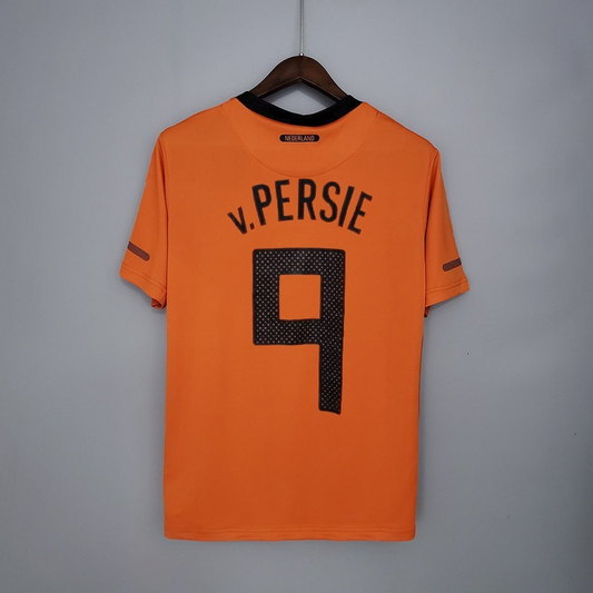 Netherlands Robin van Persie 9 Home Retro Soccer Jersey World Cup 2010