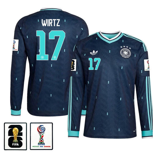 Germany Florian Wirtz 17 Long Sleeve Away Soccer Jersey World Cup 2026