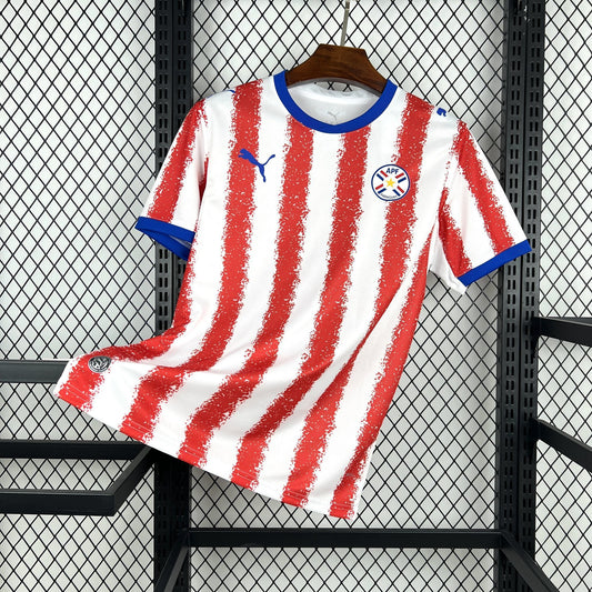 Paraguay Home Soccer Jersey World Cup 2026 - White Red
