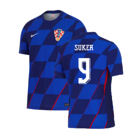 Croatia Davor Suker 9 Away Soccer Jersey Euro 2024