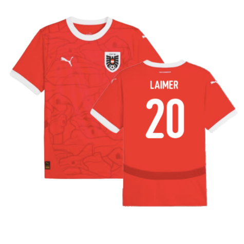Austria Konrad Laimer 20 Home Soccer Jersey Euro 2024
