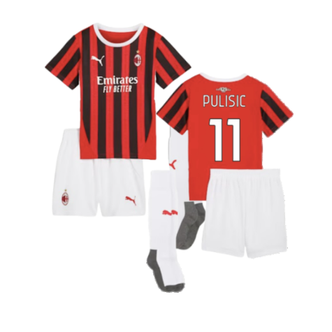 AC Milan Christian Pulisic 11 Kids Home Soccer Jersey 2024/25