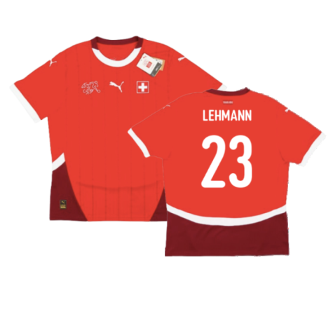 Switzerland Alisha Lehmann 23 Home Soccer Jersey Euro 2024