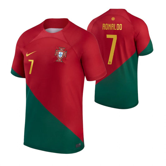 Portugal Cristiano Ronaldo 7 Kids Home Soccer Jersey World Cup 2022