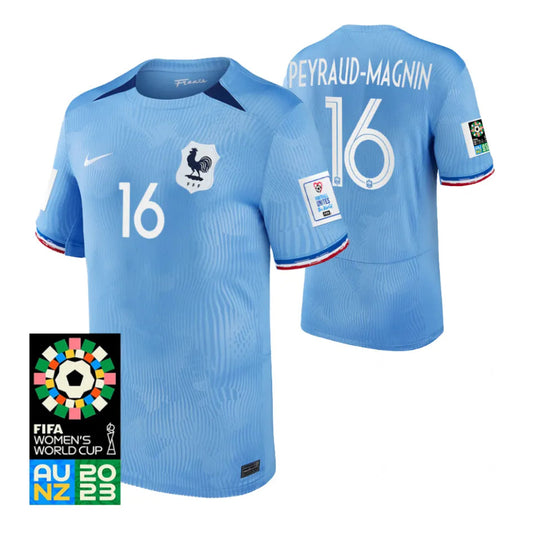 France Pauline Peyraud-Magnin 16 Home Soccer Jersey World Cup 2023
