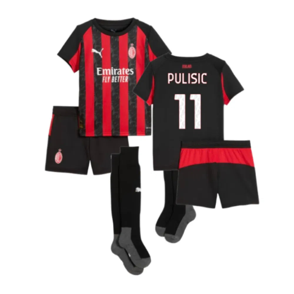 AC Milan Christian Pulisic 11 Kids Home Soccer Jersey 2025-2026