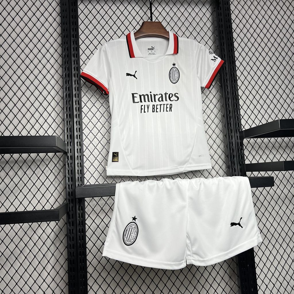AC Milan Christian Pulisic 11 Kids Away Soccer Jersey 2024/25