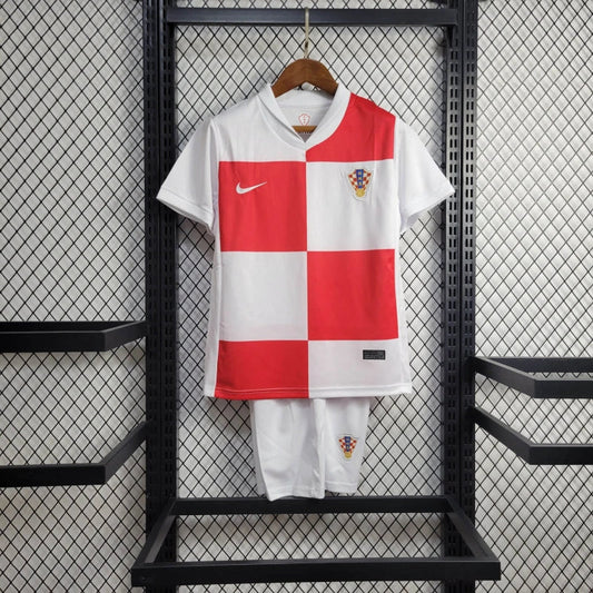 Croatia Kids Home Soccer Jersey UEFA Euro 2024
