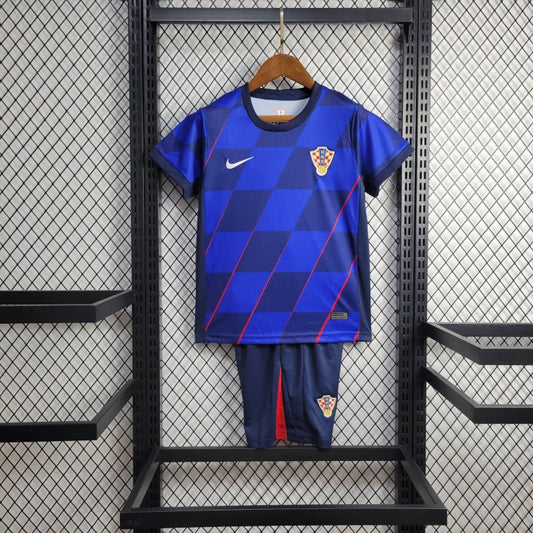 Croatia Kids Away Soccer Jersey UEFA Euro 2024