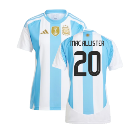 Women's Argentina Mac Allister 20 Home Soccer Jersey 2024/25