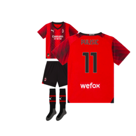 AC Milan Christian Pulisic 11 Kids Home Soccer Jersey 2023/24