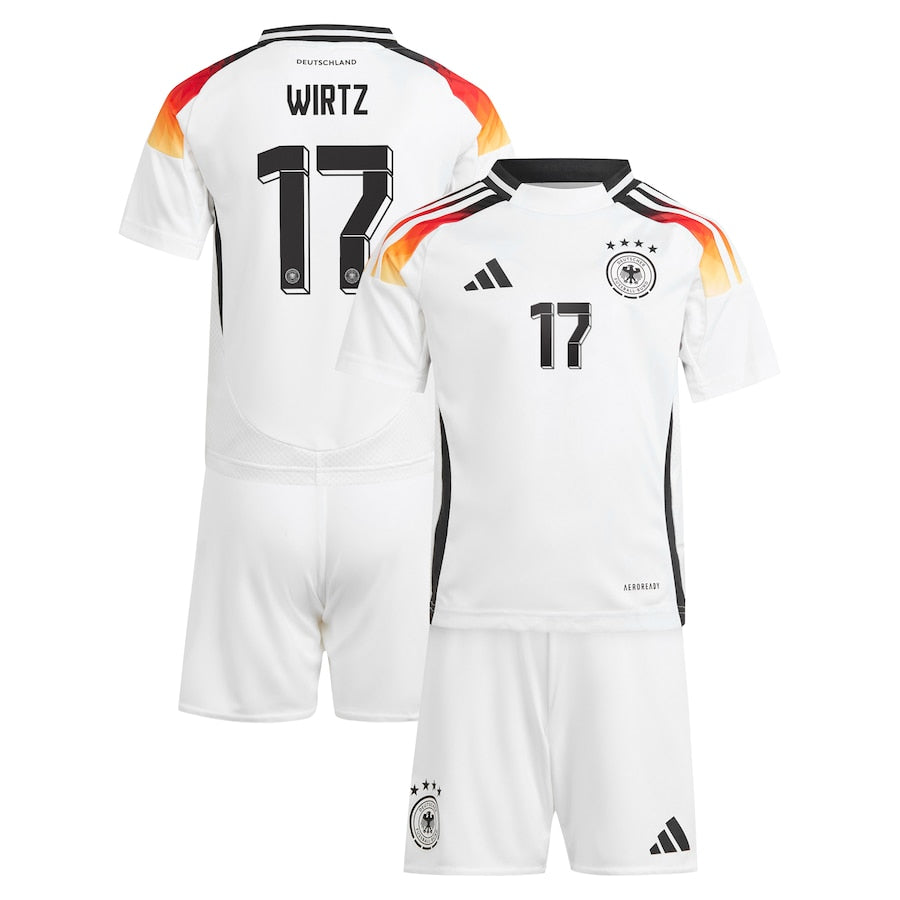 Germany Florian Wirtz 17 Kids Home Soccer Jersey Euro 2024