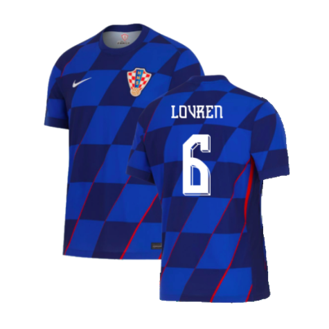 Croatia Dejan Lovren 6 Away Soccer Jersey Euro 2024