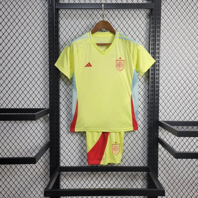 Spain Lamine Yamal 17 Kids Away Soccer Jersey Euro 2024