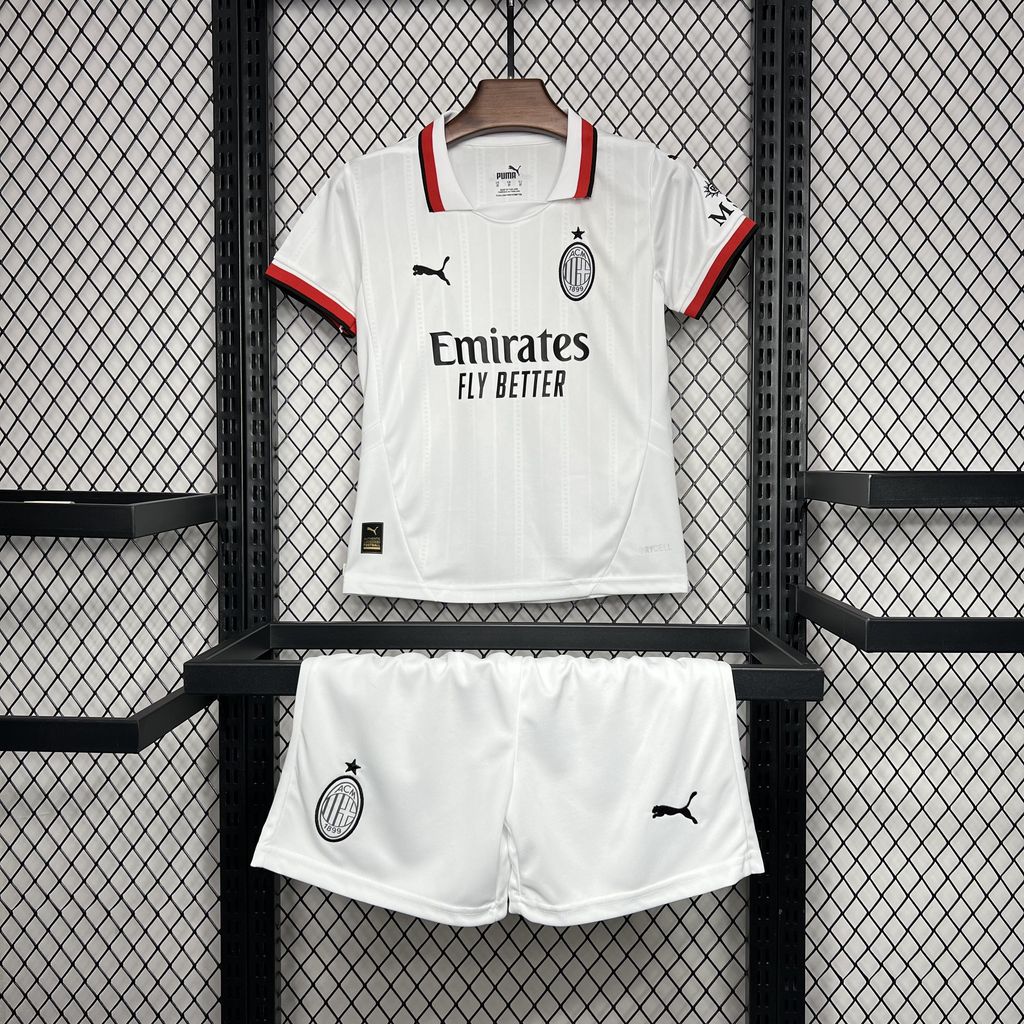 AC Milan Christian Pulisic 11 Kids Away Soccer Jersey 2024/25