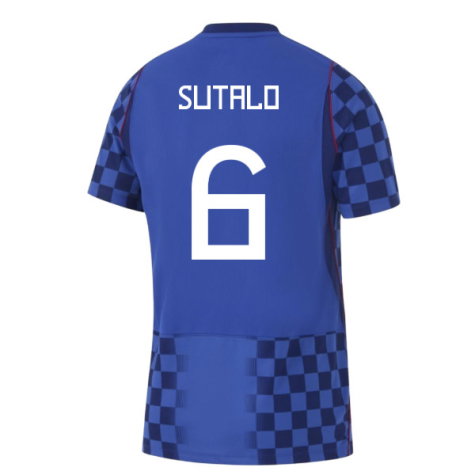 Croatia Josip Sutalo 6 Away Soccer Jersey World Cup 2026